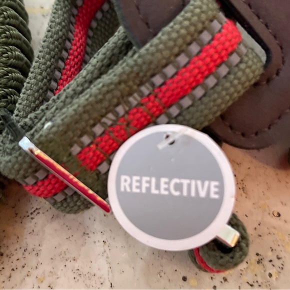 Dog Harness Step-in M 20-50 Lb, Olive, REFLECTIVE + Matching Leash! Vibrant Life - Picture 3 of 14